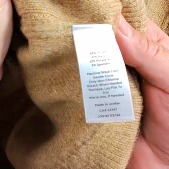 Talbots Tan Camel Half Zip Mock Neck Sweater - Picture 8 of 9